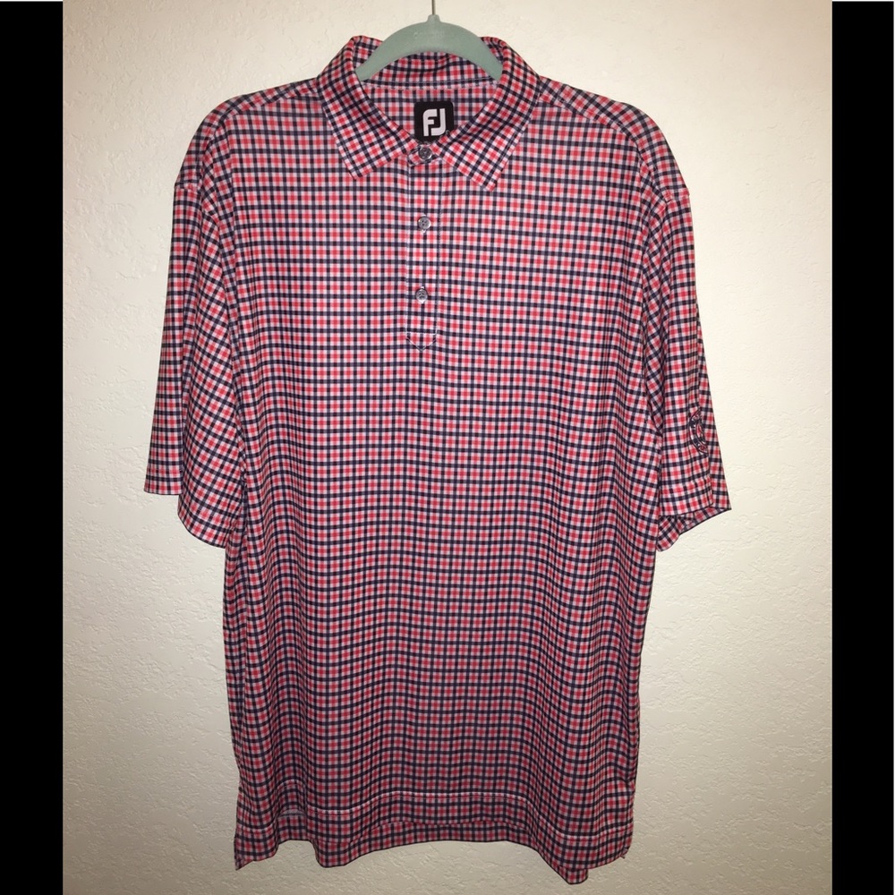 FOOTJOY Mens Sz L Checked Polo Shirt